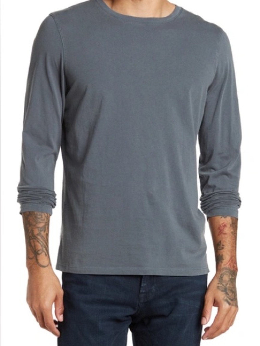 Men's Robert Barakett Gray Kentville Long Sleeve Crew Neck T-Shirt Size S